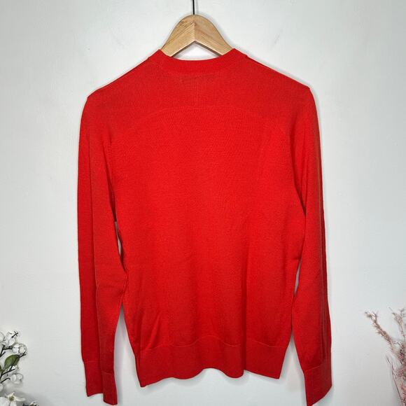 RAG & BONE Crew Neck Merino Wool Sweater Poppy Red Sz S {3Q15} - Picture 3 of 5